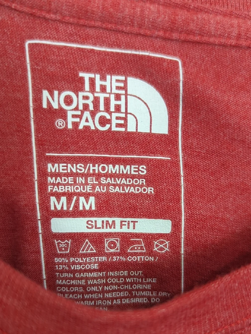 🌸The North Face Heathered Red Slim Fit Short Sleeve‎ T Shirt Size Medium